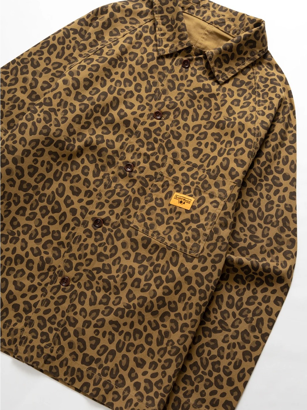 Men's Leopard Print Shirt Jacket in Brown - Picture 2 of 12